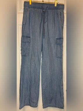 Women’s Light Blue Cargo Drawstring Pants